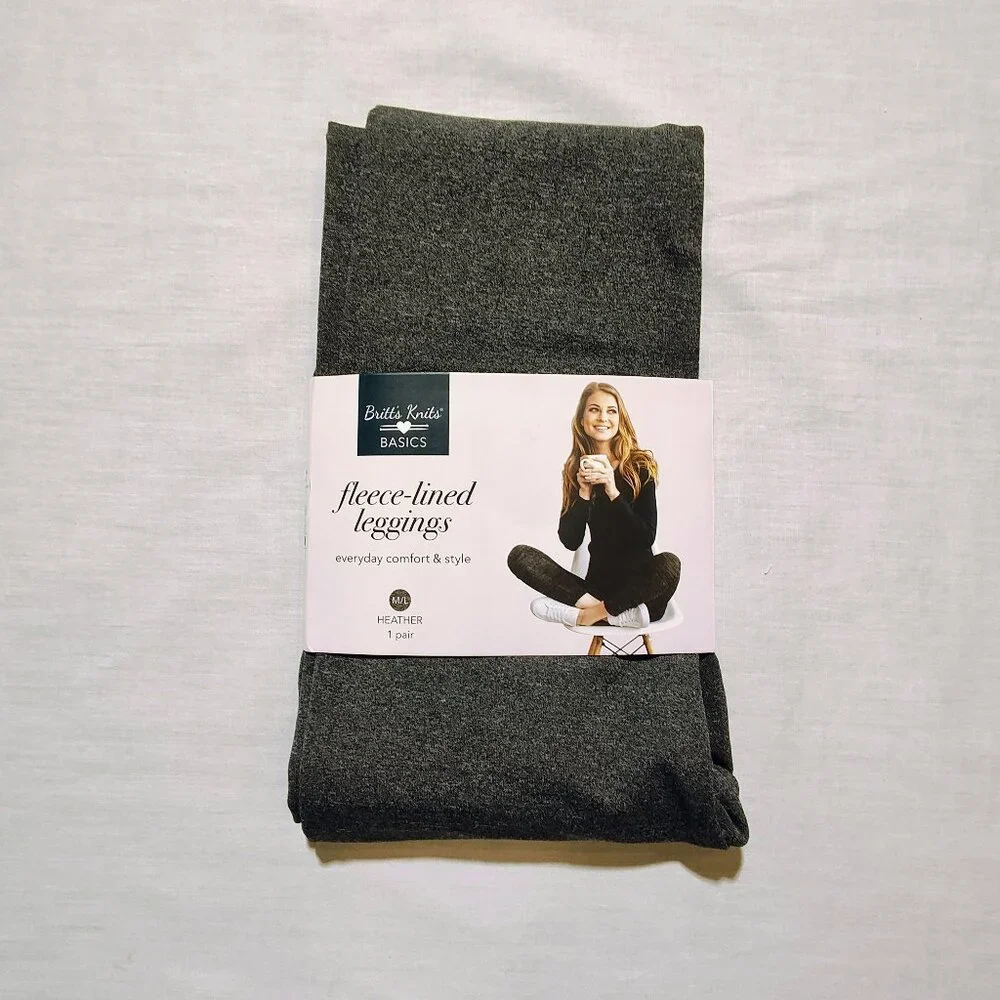 Britt's Knits Basics Women's M/L Fleece-Lined Leggings NWT‎